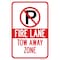 Signmission Fire Lane Tow-away Zone Within Pin Symbol, Heavy-Gauge Aluminum, 12" x 18", A-1218-25194 A-1218-25194 - alternate 1